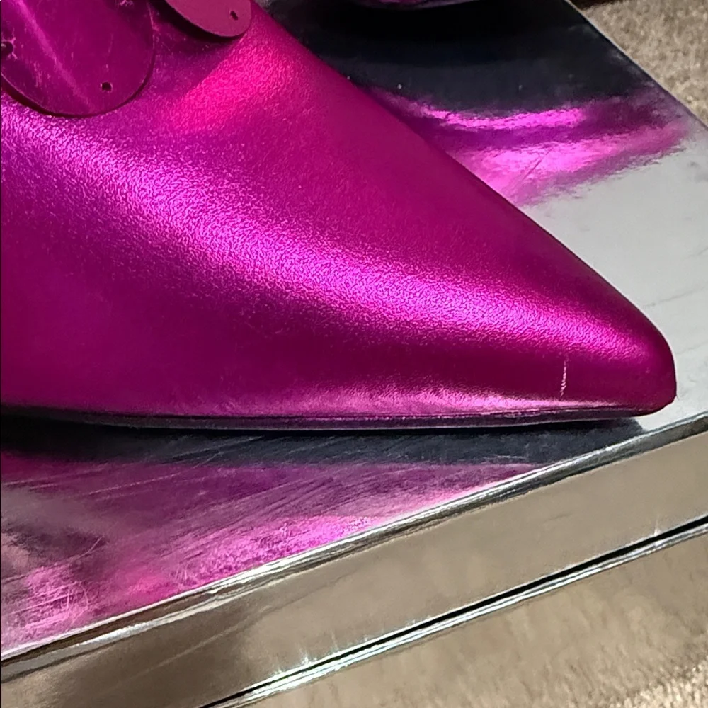 Fuchsia Sequin Heeled Boots - Picture 7 of 14